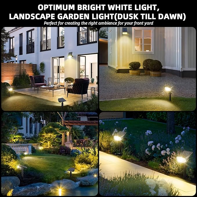 LEREKAM 3 Brightness Modes Solar Outdoor Lights with Super Bright 40LEDs, 360 Adjustable Lighting Angle, USB Charging, Longer Working Time, Waterproof, Patio, Porch, Driveway