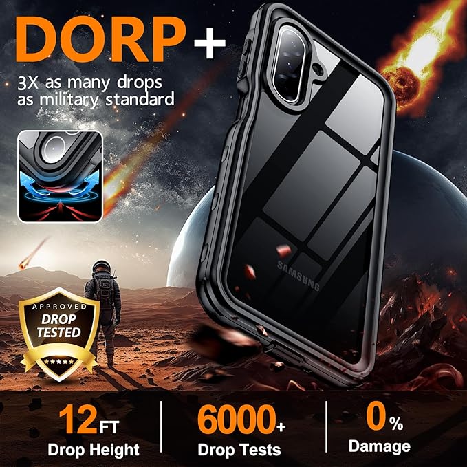 SPIDERCASE for Samsung Galaxy A17 Waterproof Case, IP68 Waterproof Case, Military-Grade Drop Protection, Full-Body Shockproof Dustproof Cover,Black