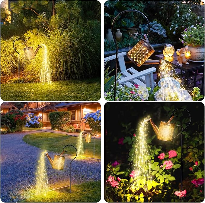 SRNPMIU Solar Watering Can Light - Solar Yard Decorations Outdoor,Garden Decor Lights for Yard,IP65 Waterproof Hanging Lantern Lights,Outside Garden Flower Bed Decor Light for Moms Birthday