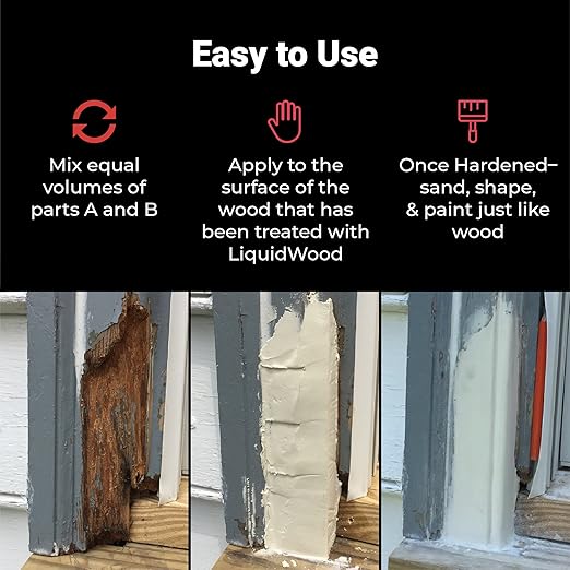 Abatron WoodEpox Kit - 2 Quart - 2-Part Structural Epoxy Adhesive Filler - Wood Filler Putty