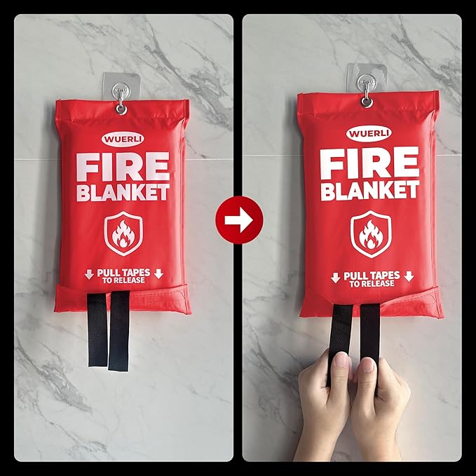 Emergency Fire Blanket, Fire Blanket for Home and Kitchen,40" x 40", 4 Pack