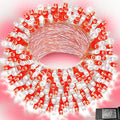 Christmas String Lights, 66 ft 200 LED Christmas Lights Plug in, Indoor Outdoor Connectable 8 Modes Clear Wire Twinkle Fairy String Lights for Xmas Tree Wedding Bedroom Party, Red and White
