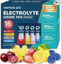 Venture Pal High Sodium Sugar Free Electrolytes Powder Packet, Zero Calories Hydration Packets with Vitamin, Sodium, Potassium & Magnesium, Electrolyte Drink Mix, Vegan, Keto Friendly, 16 Count