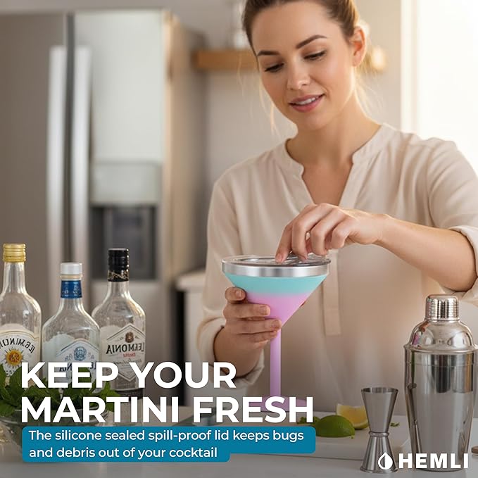 Martini Glass, Stainless Steel Insulated Martini Tumbler, Cocktail Cup