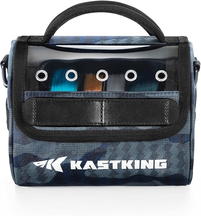 KastKing BaitSpace Line Management Bag, Fishing Line Storage Bag with Water Resistant Nylon, Clear View Window, Removable Divider, Tangle-free Leader Line Holder