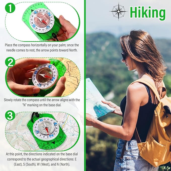 20 Pcs Acrylic Orienteering Compass Hiking Backpacking Survival Reliable Compass Advanced Scout Compasses Outdoor Gear for Map Reading Navigation Camping Survival Exploring
