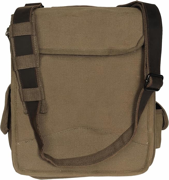 Canvas Haversack Map Case Shoulder Bag Rugged Crossbody Utility Storage