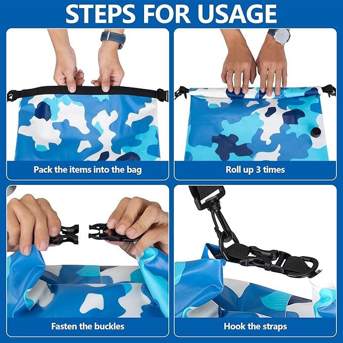 Smasrob 30L Waterproof Dry Bag with 20L Detachable Cooler, Dry Bag Cooler Backpack with Phone Pocket and Bottle Pouch, Suitable for Kayaking, Boating, Camping and Water Activities