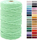 Aqua Green Macrame Cotton Cord 4mm x 109 Yards for Wall Hanging, Plant Hangers, Crafts, Knitting, Decorative Projects
