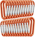 STURME 2" Aluminum D Ring Carabiners Clip D Shape Spring Loaded Gate Small Keychain Carabiner Clip Set Outdoor Camping Mini Lock Snap Hooks Spring Link Key Chain Durable Improved 24 PCS