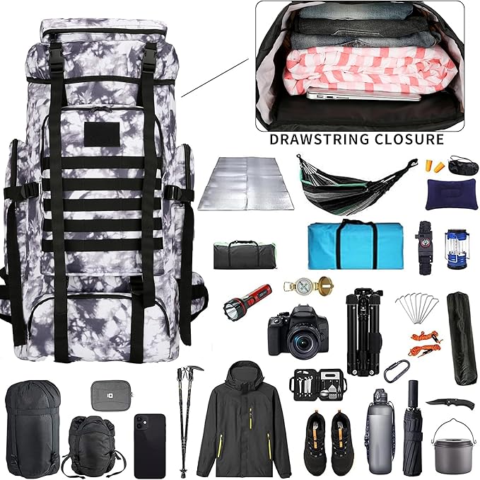 Hiking Backpack for Men 70L/100L Camping Backpack Military Rucksack Molle 3 Days Assault Pack for Climbing | Camping Backpack, 3 Days Assault Pack, for Climbing