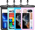 4 Pack 10.5“ Large Waterproof Phone Pouch - Underwater Clear Cell Holder - Universal Water Proof Dry Bag with Neck Lanyard for iPhone 16 Pro Max Samsung Galaxy with Heavy Case for Beach Swimming Pool
