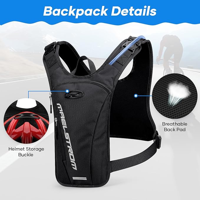 Maelstrom Running Vest, Detachable Hydration Backpack for Men Women with 2L Water Bladder & Chest Pack, Breathable Hiking Water Backpack for Cycling, Climbing, Marathon