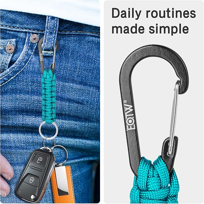 EOTW Paracord Keychain for Men Women Paracord Carabiner Backpack Keychain with Aluminum Clip for Camping Hiking Outdoor Gear
