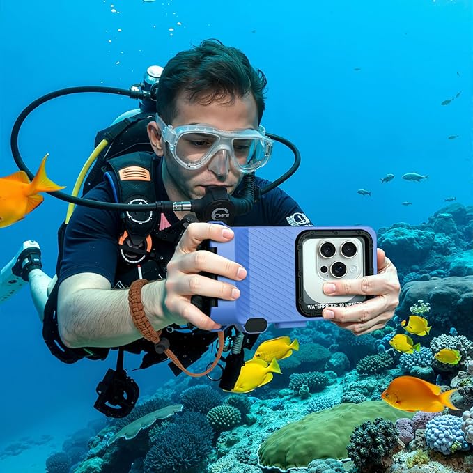 33ft Snorkeling Phone Case, Gen 4 IP68 Waterproof Housing for iPhone 16/15/14/13/12/11 Pro Max Samsung Galaxy S24/S23/S22, Touchscreen Full Protection