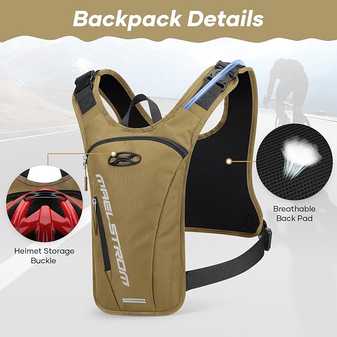 Maelstrom Running Vest, Detachable Hydration Backpack for Men Women with 2L Water Bladder & Chest Pack, Breathable Hiking Water Backpack for Cycling, Climbing, Marathon