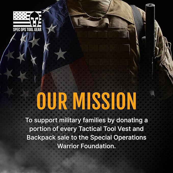 Spec Ops Tool Gear SF-18 Charlie 2.0 Tactical Tool Vest & Belt | Modular MOLLE Vest with Tool Pouches & Weight-Dispersing