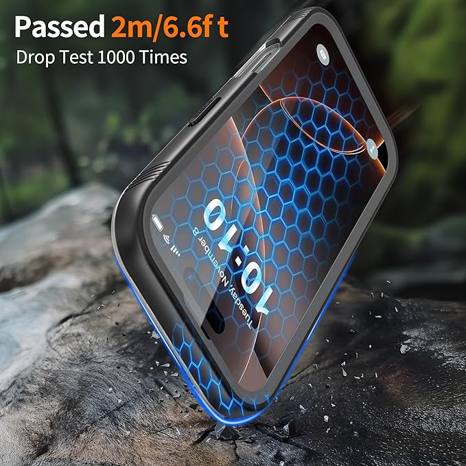 Cozycase for iPhone 16 Pro Case Waterproof - 360 Heavy Duty with Screen/Camera Protector Shockproof IP68 Underwater Dustproof Water Dust Shock Proof Full Body/Front and Back Case Black/Frosted Clear
