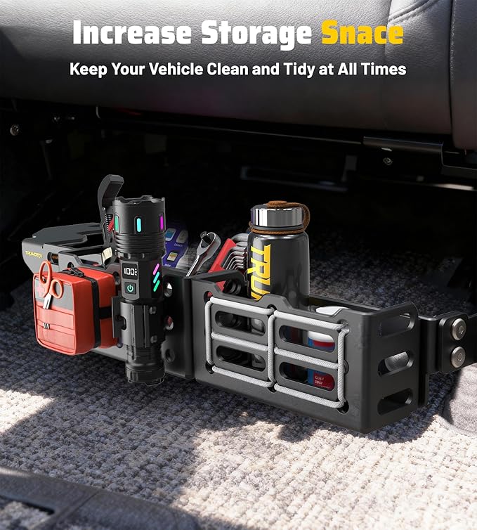 Trumgeta Truck Seat Brackets Storage Basket Molle Panel Organizer Fit for 4th Gen Toyota Tacoma 2024-2026 Tactical Gear Mounting System Quick Installation