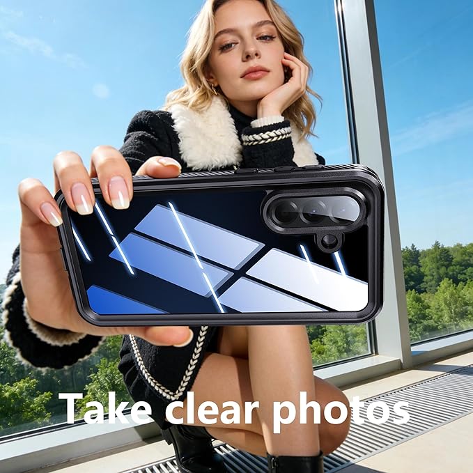 for Samsung Galaxy A57 5G Phone Case Waterproof, [IP68 Waterproof Dustproof] [Built-in Screen Protector] Rugged Full Body Underwater Shockproof Protective Cover for Samsung A57 5G Case, Black