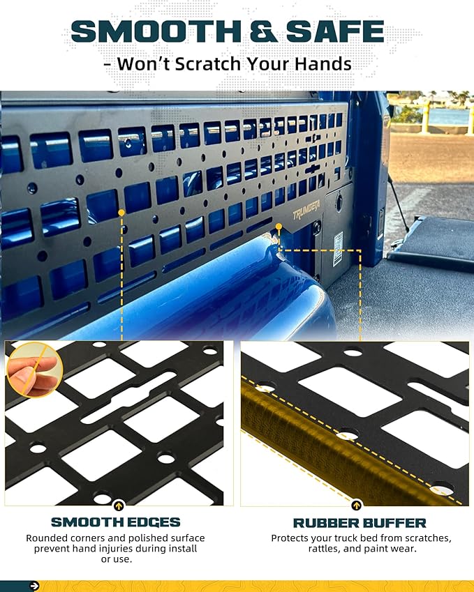 Trumgeta Side Bed MOLLE Panel Fit for 2024 2025 2026 Toyota Tacoma Double Cab 5-ft Bed, Exclusion Truck Storage Organizer System, NOT Fit for SR/SR6/TRD PreRunner Trims