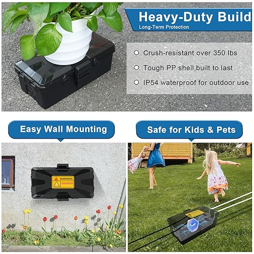 NineLeaf [2 Pack] Outdoor Electrical Box Waterproof, Medium Weatherproof Electrical Box (10.3x5.9x3.7 inch), Extension Cord Cover for Power Strip, Timer, Plug, Holiday Light, Black