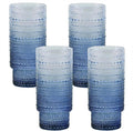 Large Capacity 16 oz Hobnail Drinking Glasses Set of 4, Vintage Glassware Drinking Glasses, Gray-blue Water Glasses Tumbler, Cups for Kitchen, Juice, Beer, Cocktail, Whiskey