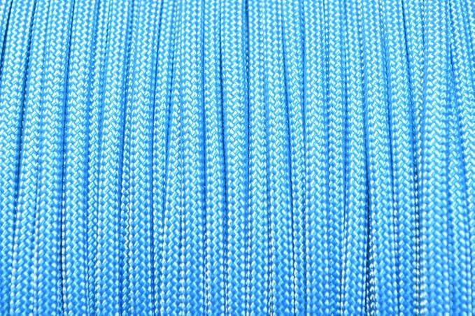 BORED? PARACORD! 550 lb Paracord – Ideal for Crafting, DIY Projects, Camping, Military & Active Outdoors – 300+ Colors – Tactical Parachute Cord Type III – Strong - Tarheel Blue 50 Feet