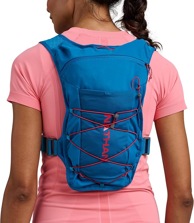 Nathan QuickStart Hydration Pack Vest with Bladder or flasks, Storage Pockets, Breathable Moisture-Wicking Fabric, Adjustable Straps for Running, Hiking, Walking, Marathons, Obstacle Races
