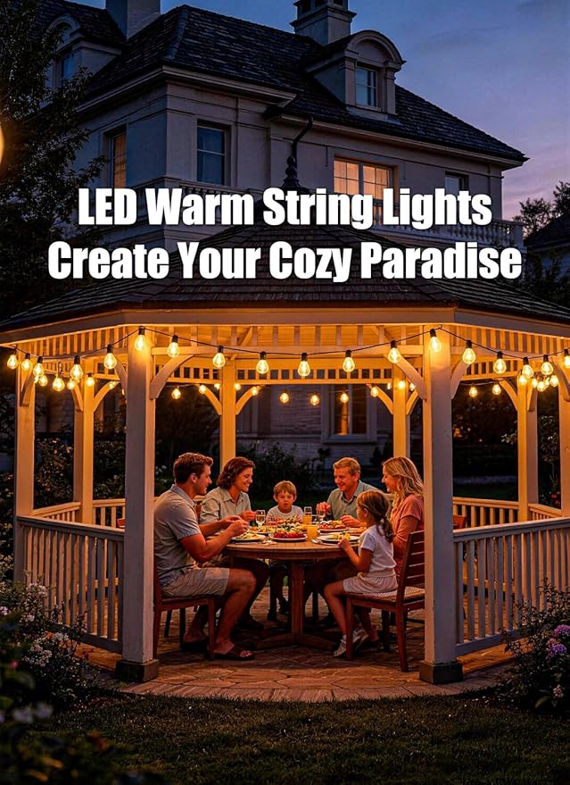 150FT Outdoor String Lights Waterproof with 60+2 Shatterproof S11 LED Bulbs, Extra Long Patio Lights Outdoor Waterproof for Backyard, Bistro Lights Outdoor, LED Lights for Outside, Cafe Lights