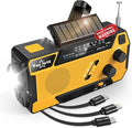 Hand Crank Emergency Radio 7400mWh (2000mAh) Solar Hand Crank Radio Built in 3 Charging Cables AM/FM/NOAA Weather Radio Battery Operated Hand Crank Charger for Emergency Supplies Survival Gear