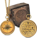 Handmade Brass Antique Compass with Leather Case – Vintage Finish Functional Pocket Navigation Tool for Travel, Hiking & Gift