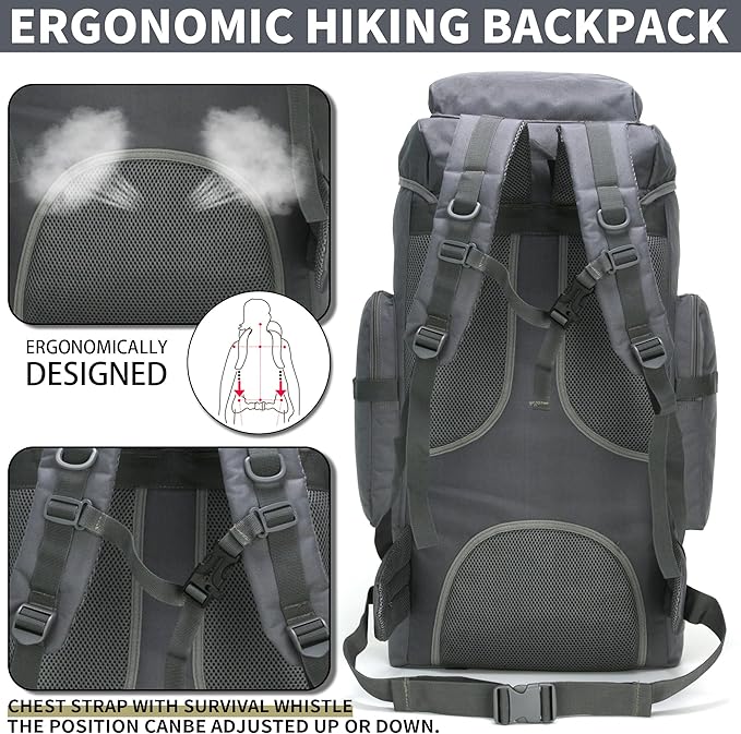 Hiking Backpack for Men 70L/100L Camping Backpack Military Rucksack Molle 3 Days Assault Pack for Climbing | Camping Backpack, 3 Days Assault Pack, for Climbing
