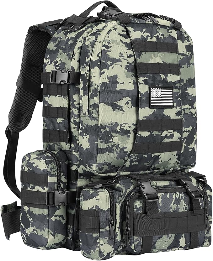 CVLIFE Tactical Backpack Military Army Rucksack for Men Women 60L Large Survival 3 Day Bug Out Pack Detachable Molle Bag (Shadowstand)