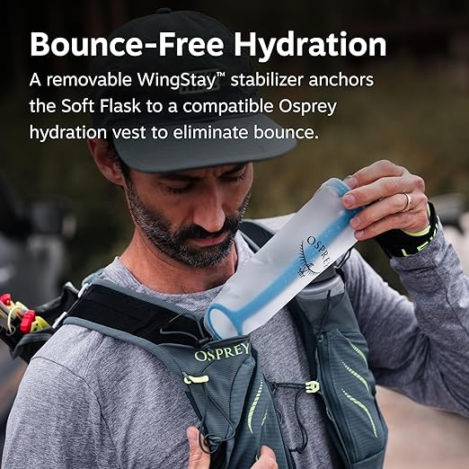 Osprey Hydraulics 500ml Soft Flask Water Bottle - Collapsible Hydration Flask - Lightweight for Running Vests & Belts
