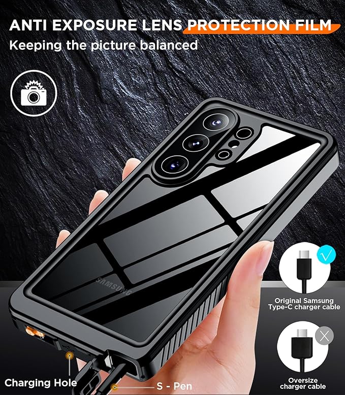 Temdan Designed for Samsung Galaxy S26 Ultra Case Waterproof, Built-in Lens & Screen Protector Military Grade Shockproof Dropproof IP68 Underwater Full Body Phone Case for Galaxy S26 Ultra 6.9"-Purple