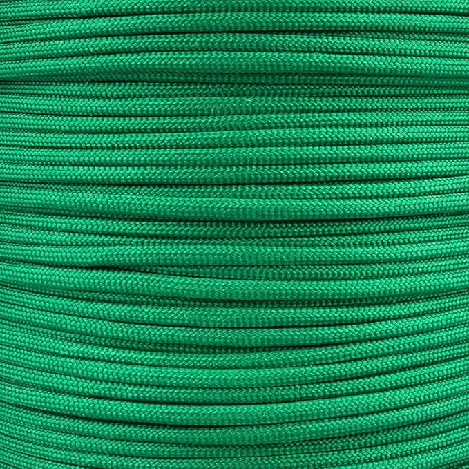 Paracord Planet Solid Color 550lb Paracord – 7 Strand Type III Nylon Cord for Indoor and Outdoor Tasks – Jewel Green (25 ft)