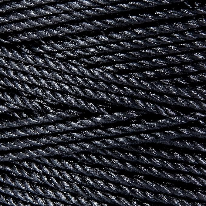 HONGDA Tarred Twine, 1080 Feet Nylon Twine #18 Bank Line-Black Nylon String 1.5mm, Black Strong Twisted Seine Rope Ideal for Gardening, Construction, Gear Tying, Jungle Survival