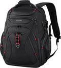 KROSER Travel Laptop Backpack 17.3 Inch XL Computer Backpack with Hard Shell Saferoom RFID Pockets Water-Repellent Business College Daypack Stylish Bag for Men/Women-Black