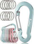 9PCS Carabiner Keychain Clip,2.7" Large Aluminum Carabiner Clips with 9PCS Stainless Steel Key Rings