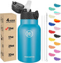 Han's Bottle Kids Water Bottle with Straw Lid - Insulated Stainless Steel Reusable Tumbler for Girls,Boys,Thermo Mug,12oz,Ocean