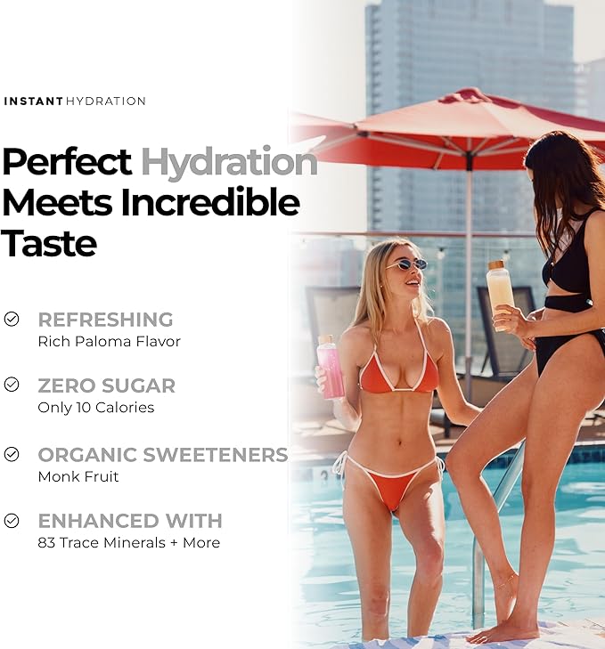 Instant Hydration Sugar Free Electrolytes Powder Packets Variety Pack - Watermelon, Raspberry, Lemon Lime Drink Mix & Travel Essentials with Magnesium and Potassium - Post Workout Recovery - 20 Count
