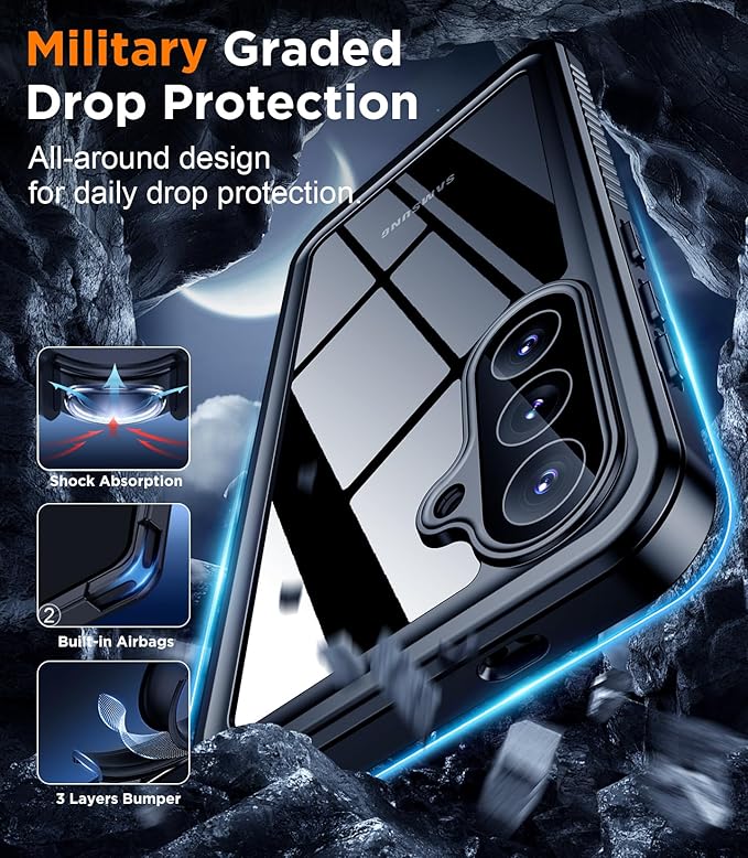 Temdan Designed for Samsung Galaxy S26 Plus Case Waterproof, Built-in Lens & Screen Protector Military Shockproof Dropproof IP68 Underwater Full Body Phone Case for Samsung Galaxy S26 Plus 6.7"-Black