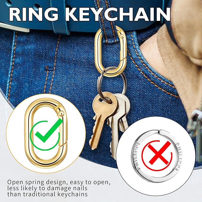 Small Carabiner,Black Carabiner,O-Ring Key Ring