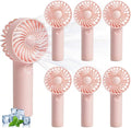 6 Pcs Mini Handheld Fan Bulk, 3 Speed Portable Personal USB Rechargeable Fan, Battery Operated Small Pocket Eyelash Fans for Women Men Makeup Travel Indoor Outdoor Summer