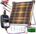 Voltset Solar Panel Kit 20W 12V with MPPT Controller, Solar Battery Trickle Charger Maintainer, Waterproof Solar Panel with Adjustable Mount Bracket for Boat RV Motorcycle Marine