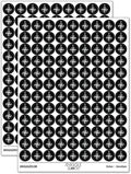 Compass Rose Nautical Star Navigation Map 200+ Round Stickers - Matte Finish - 0.50" Size - Black