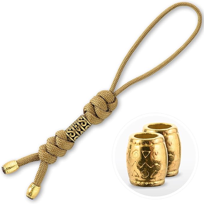 M-Tac Skull Knife Lanyard with Bead – Paracord Lanyard for Knives & EDC – Tactical Knife Fob Pull Cord – Durable Paracord