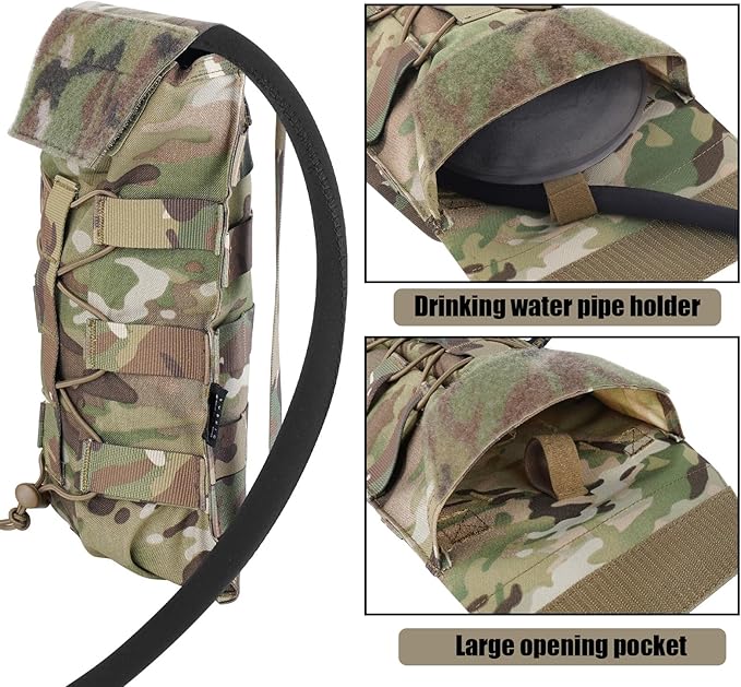 PETAC GEAR 1.5L / 3L Tactical Hydration Pack，Molle Carrier Pouch for 50 oz /100 oz Hydration Bladder Daypack Water Backpack.