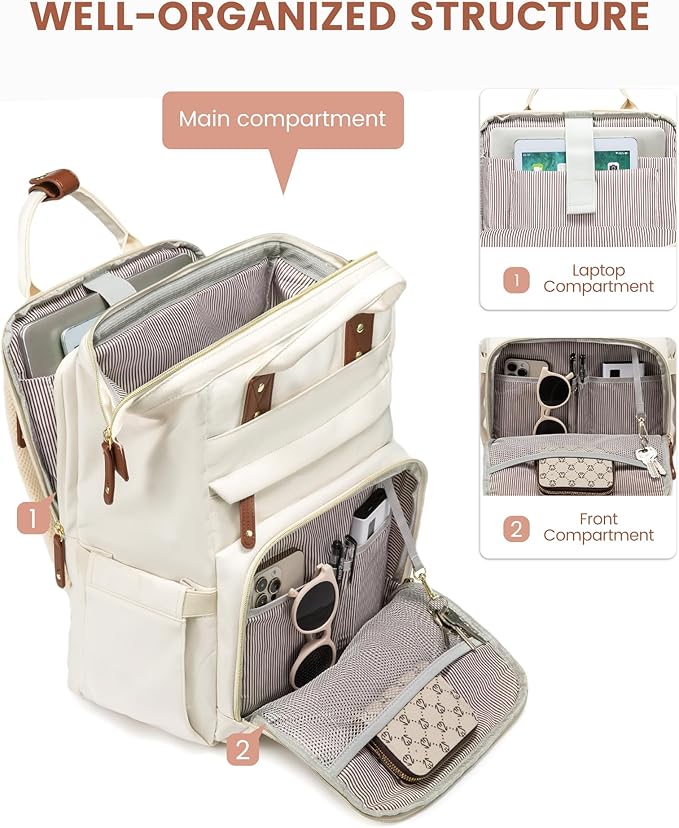 LOVEVOOK Laptop Backpack for Women, 17.3'' Waterproof Nurse Bag Teacher Work Backpack Purse for Women, Travel Computer Backpack for College Office Business Ladies